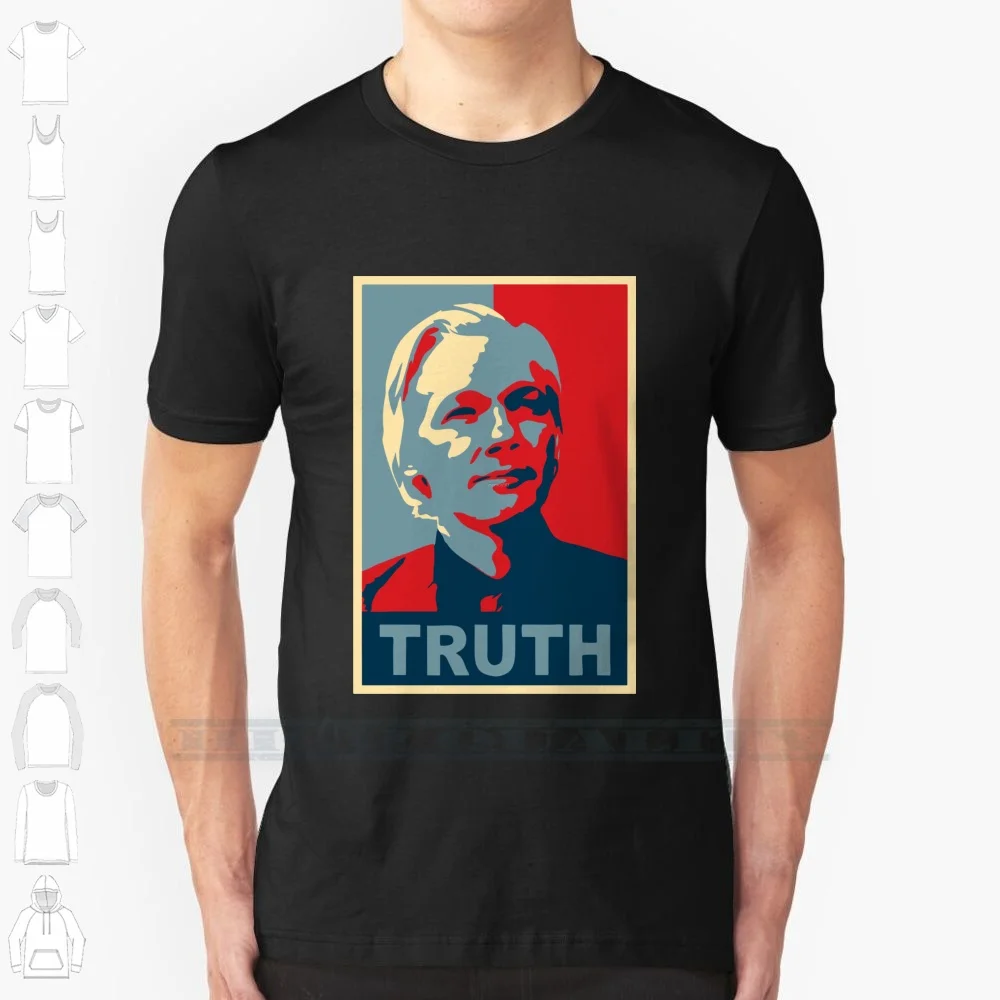 Truth , Julian Assange 100% Cotton T Shirt Julian Assange Wikileaks Hero Hope Obama Change Truth Tee Short Sleeve Long Sleeve