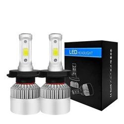 LED 자동차 헤드라이트 안개등, 6500K H7, H4 Hi/low beam 9005 HB3 9006 HB4, 80W 12000LM 터보 자동 램프, 12V 24V, 2 개