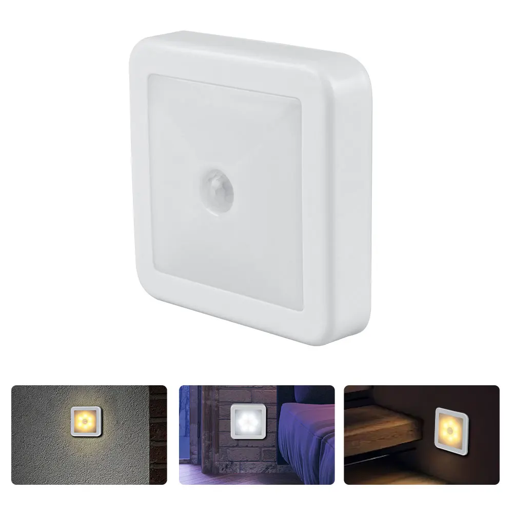 LED motion sensor night light Battery-powered night light Suitable for bedroom bedside stairwell corridor Energy-saving lamp