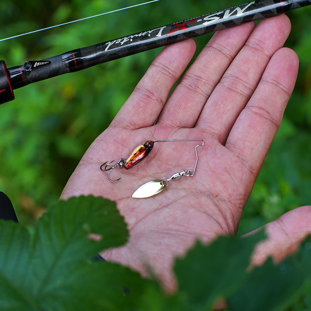 BassLegend-señuelo de pesca con hoja de Metal, horquilla trasera para sábalo, Micro Spinnerbait, Lucio, trucha, perca, cuchara de Jigging, 3,5g,