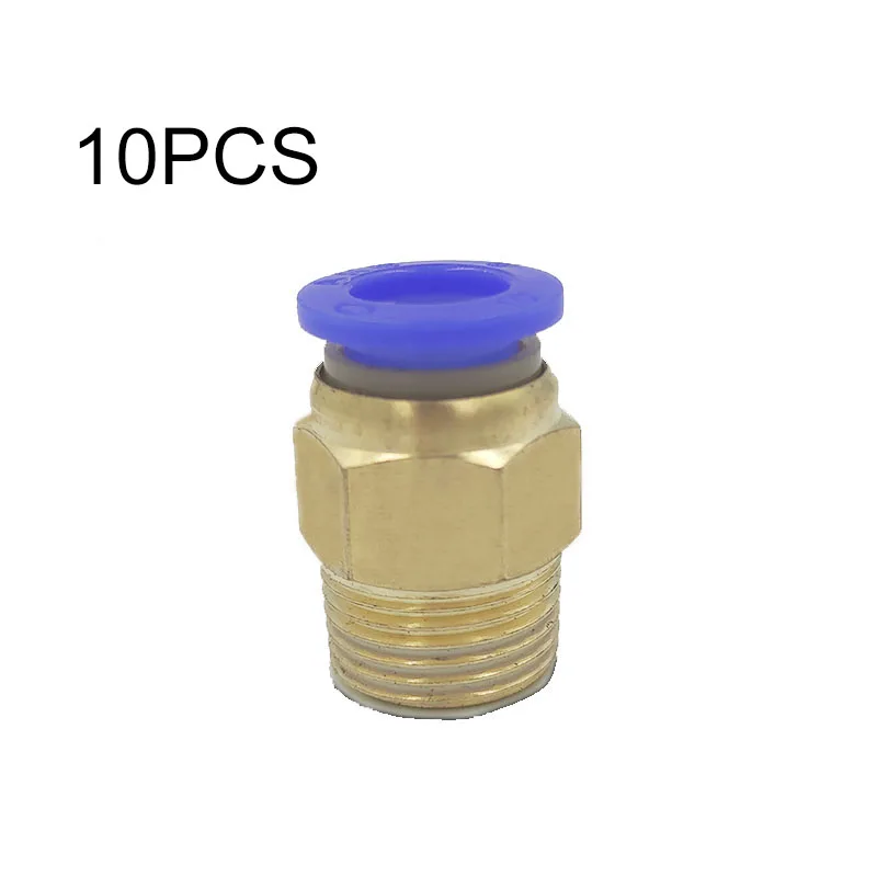 Conectores de aire para PC, accesorios para mangueras, conectores rectos de empuje, conector neumático de 1/2 ", 1/4", 3/8 ", 1/8", M5Male-4, 6, 8, 10, 12, 10 Uds.