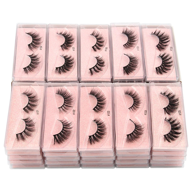 Lanjinglin Mink Eyelashes False Fluffy Lashes Bulk Fake Eyelashes Package Natural Eyelash Bulk Wholesale Eye Lashes mink