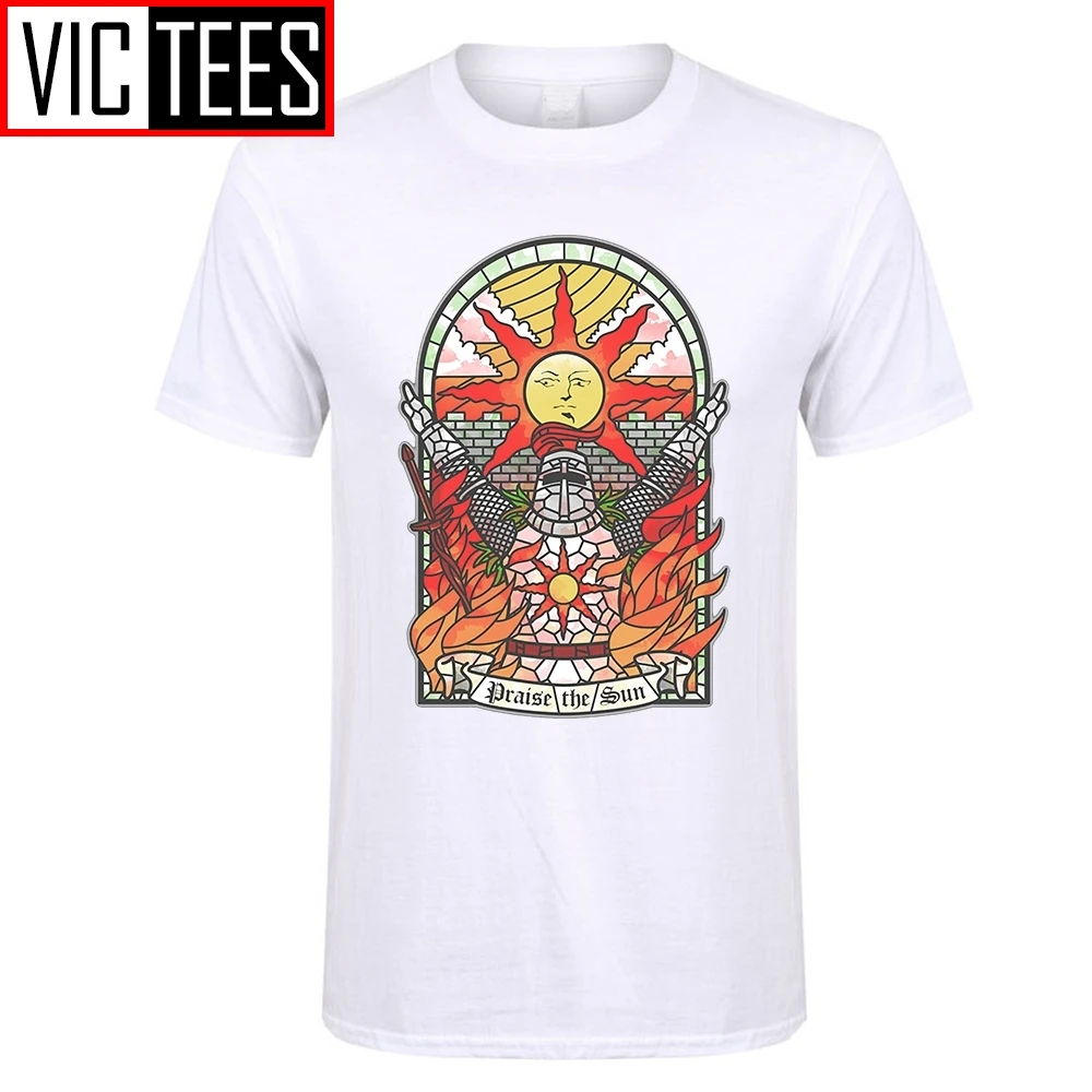 Men\'s Dark Souls 3 Church of the Sun T-Shirt Praise the Sun Youth Tees Cotton New T Shirt Fashion Clothing