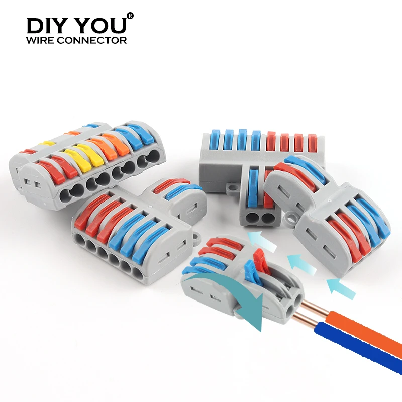 SPL Fast Wiring Splitter 42/62/82/84 Wire Splicing Connector Compact Cable Push-in Conductor Terminal Block With Operating Lever