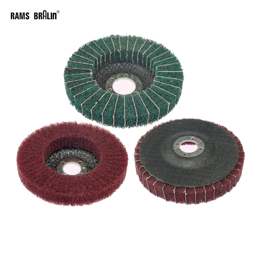 1 piece 100/115mm Non-woven Polishing Disc Angle Grinder Flap Grinding Disc for Metal Deburring Derusting