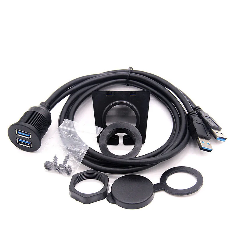 لوحة سيارة فلوش جبل USB قفص الاتهام محول لوحة لوحة 3.0 ميناء ذكر إلى أنثى ملحق تمديد كابلات كابل للدراجات النارية قارب Hot