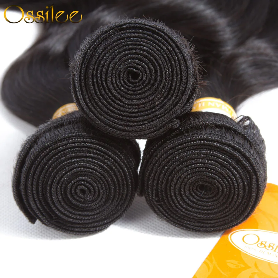 Ossilee Body Wave Human hair Bundles Brazilian Hair Weave Bundles Natural Color Remy Hair Bundles Low Ratio 8-26 Inches