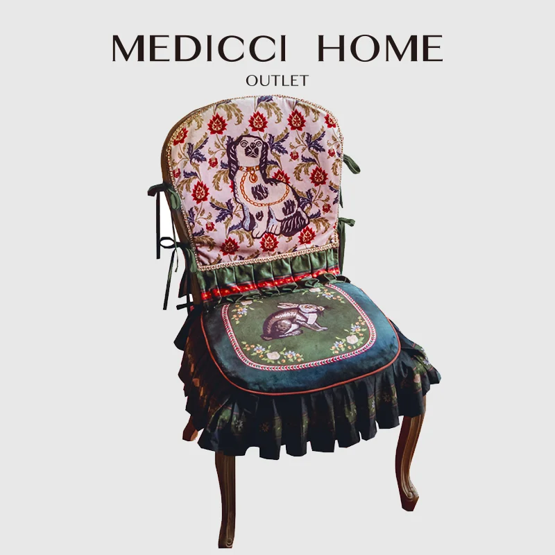 

Medicci Home Luxury Chair Slipcover American Style Vintage Accent Chairback Cover For Dining Room Chairs Bar Wedding Party Decor