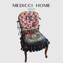 Medicci Home Luxury Chair Slipcover American Style Vintage Accent Chairback Cover For Dining Room Chairs Bar Wedding Party Decor