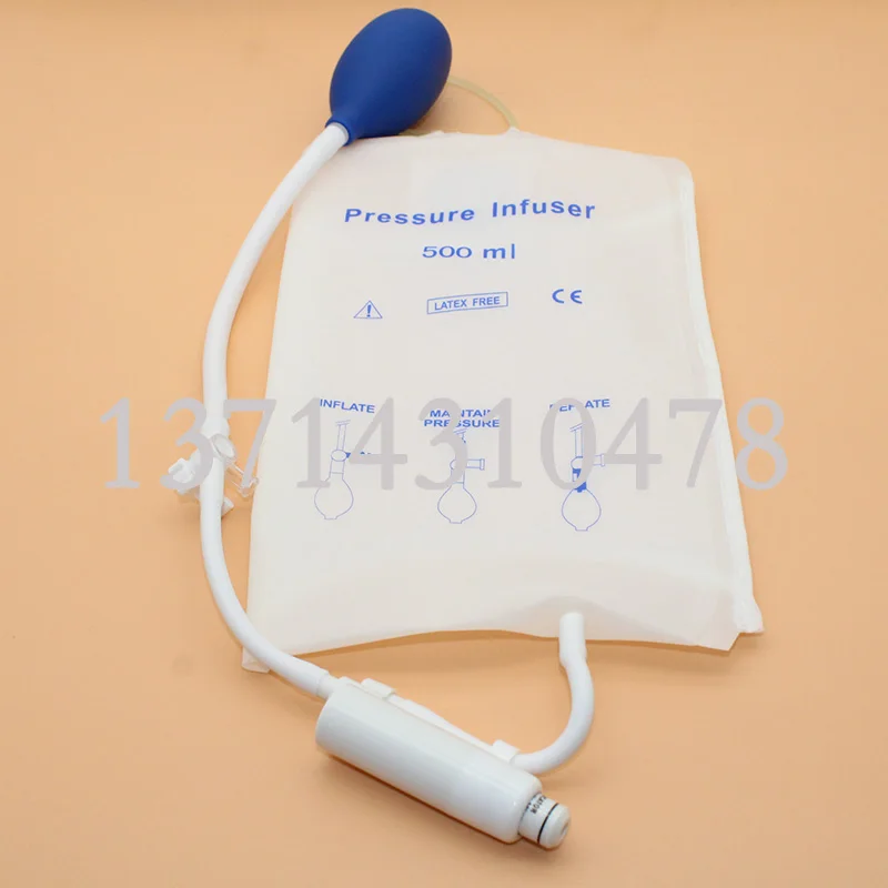 

500ml Pressure Infusion Bag Single Pipe Pressure Ball and Scale Gauge Surgery Rescue First Aid Blood Transfusion