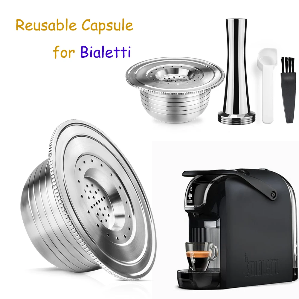 

Refillable Coffee Capsules For Bialetti Machine Espresso Maker Crema Reusable Stainless Steel Pods