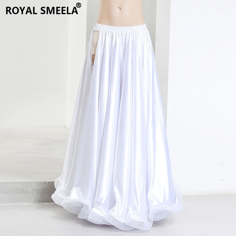 360 degree satin skirt belly dancing skirts Women belly dance skirt performance belly dance costumes white belly dance dress