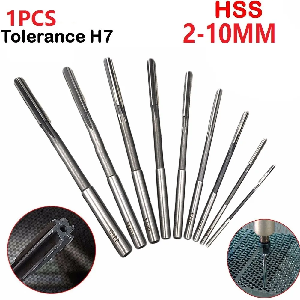 

1Pcs 2/3/4/5/6/7/8/9/10mm Shank HSS Machine Reamer H7 Straight Shank Chucking Reamer Milling Cutter Metal Bore Machining Tool