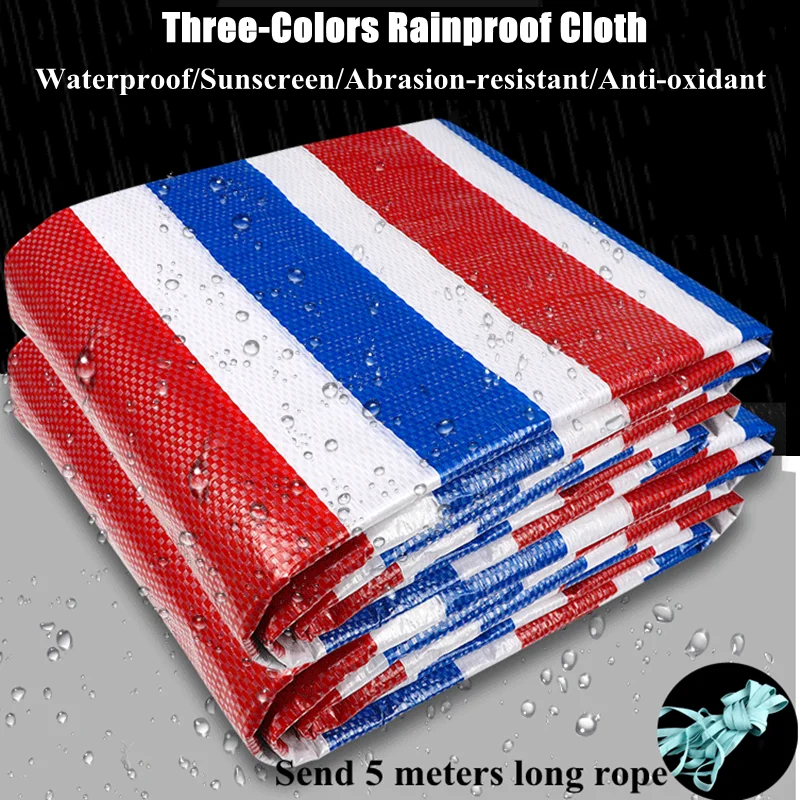 

65g/m2 Three-Colors Rainproof Cloth Outdoor Tarpaulin Garden Shade Sail Car Dust Cover Ground Sheet Pet House Waterproof Cloth