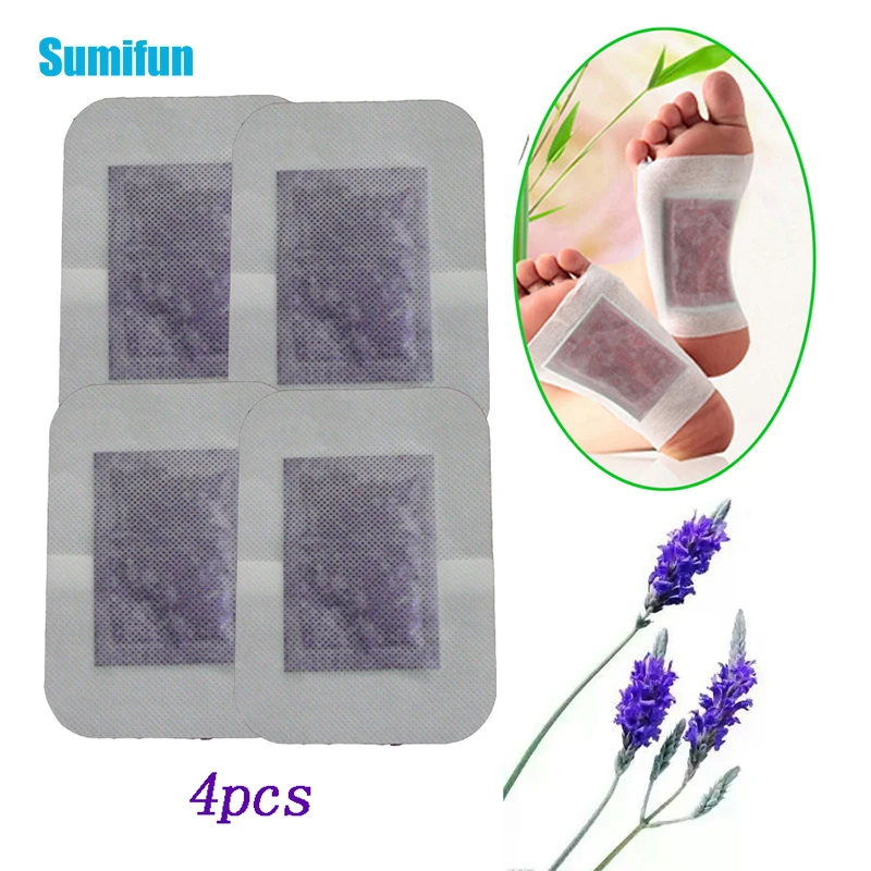 

4Pcs Lavender Fragrance Detox Foot Patch Anti-Swelling Adhesive Remove Toxin Slim Pads Improve Sleep Foot Care Medical Plasters