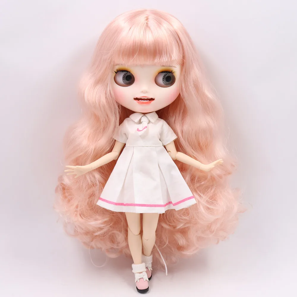 ICY DBS Blyth doll 1/6 bjd customized white skin and nude joint body with open mouth matte face for girl gift toy special off