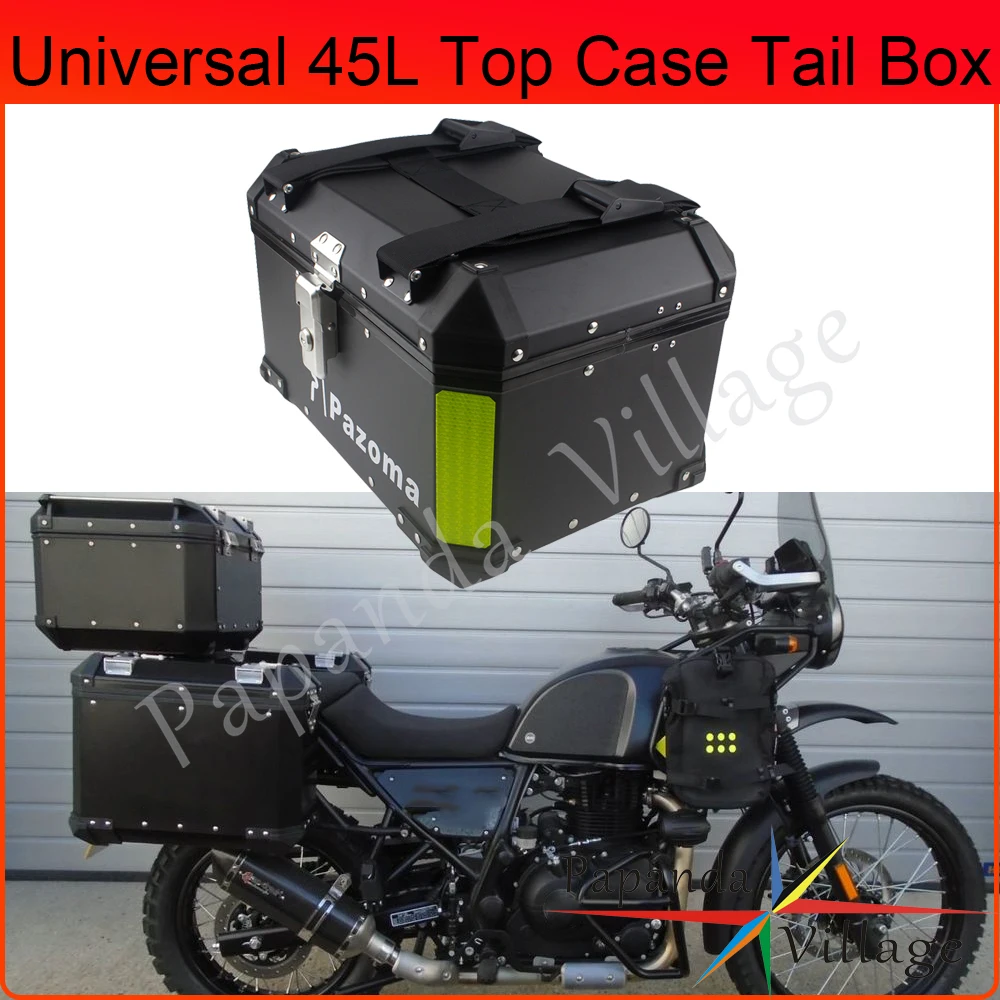 45L Aluminum Topcase Monokey Plate Rear Cargo Passenger Tail Box Pannier Case Top Box for Scooter Touring Motorbike R1200GS