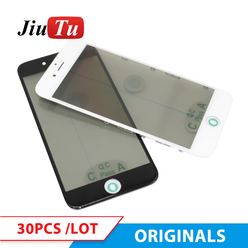 

30pcs For iPhone 6/6 Plus/6s/6s Plus/7/7 Plus Cold Press 4 in 1 Front Glass Len with Bezel Frame OCA Polarizer Film