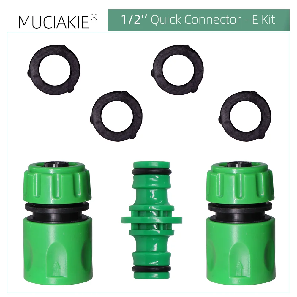 MUCIAKIE Garden Water Hose ABS Quick Connectors 1/2\'\' Tubing Coupling Adapter Joint Extender Set for Irrigation Car Wash Fitting