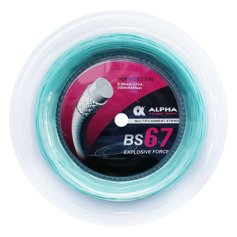 Alpha Badminton Racket String 0.66mm 200m Reels Explosive Power Kill Professional High Elasticity 30 Pounds Ball Net String BS67