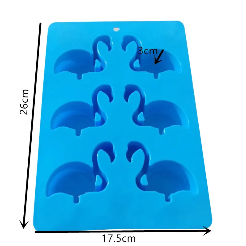 6 Cavity Flamingo Silicone Mold  Chocolate Cake Mold Baking Ice Fondant DIY Ice Tray Pastry Bread Sugar Wedding Decorating Tools