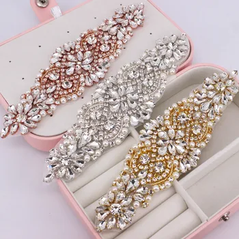 1 Pcs Gold Rhinestone Applicaties Voor Wedding Riem Schoenen Jasje Sieraden Diy Naaien Op Strass Applicaties Bridal Accessoires