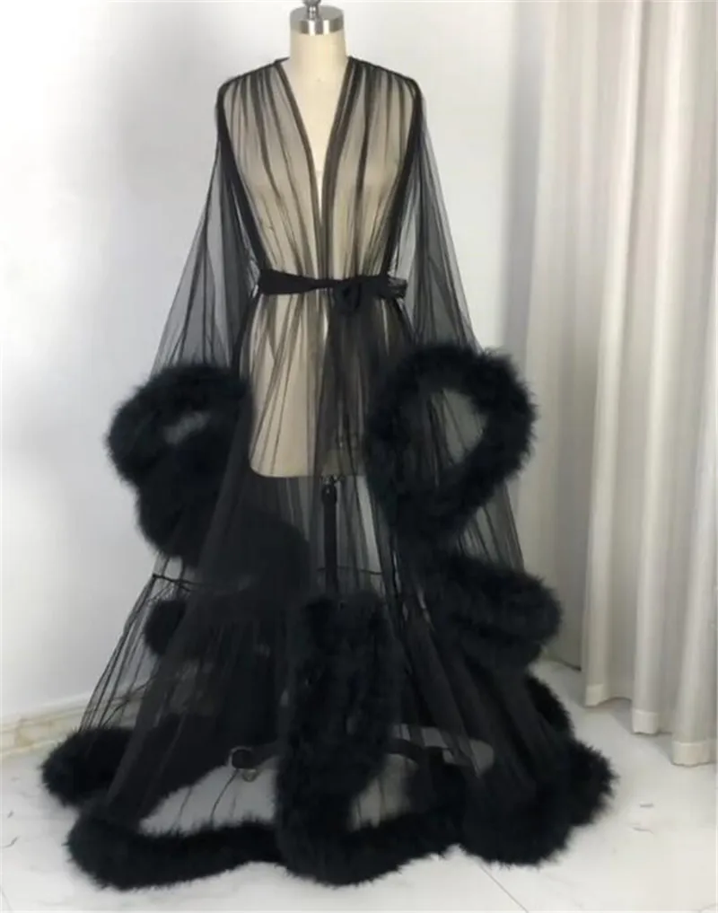 New Arrival Tulle Robe Custom Made Women Soft Ruffled Pajamas Dresses Maternity Party Gowns Sleepwear Bathrobes High Quality