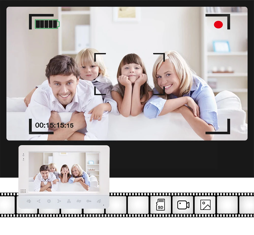 Joytimer Home Video Intercom Video Tür Telefon für Wohnung 7 "Monitor 1200TVL Türklingel Kamera mit Motion Erkennung, auto Rekord