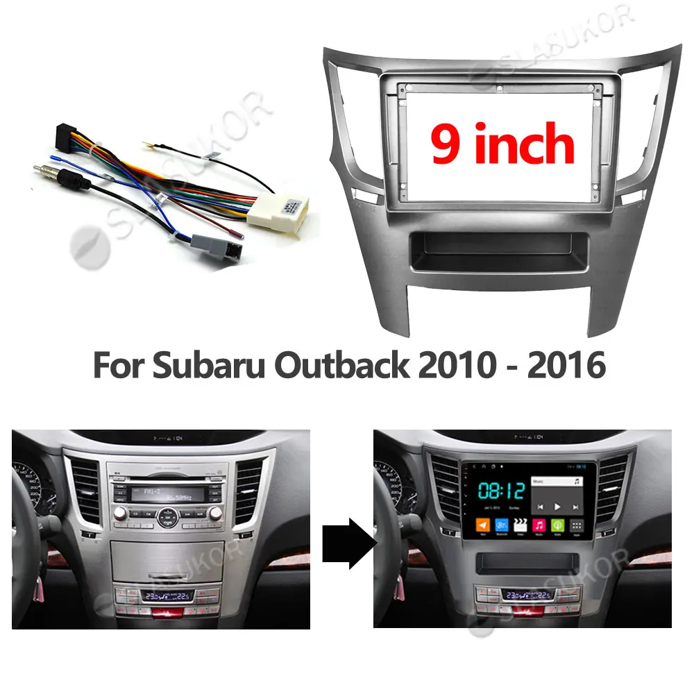 

For Subaru Outback 2010 2011 2012 2013-2016 Wires Board Control CANBUS Work Stereo Panel Dash Installation DVD Frame 9 Inch 2din