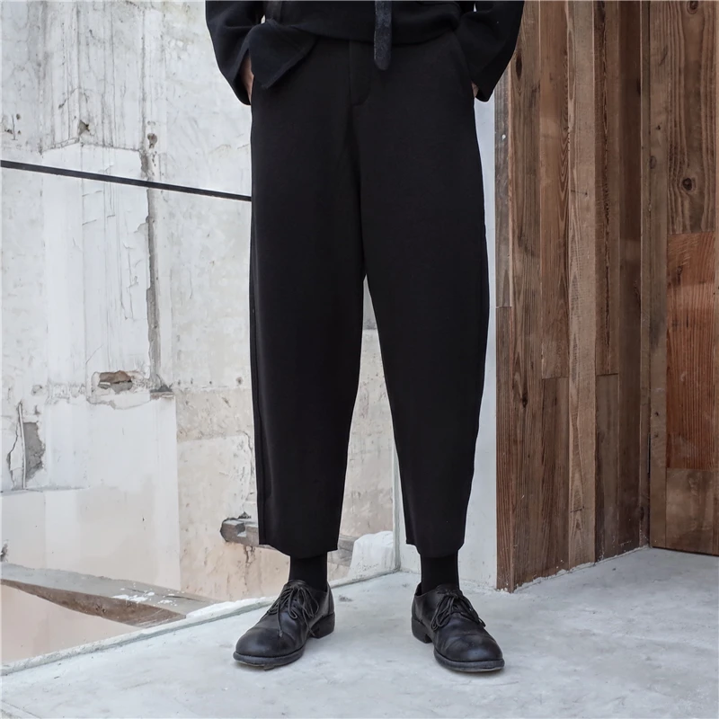 

Ladies Casual Pants Wide Leg Pants Straight Pants Autumn And Winter New Dark Elastic Waist Thickening Warm Design Pants