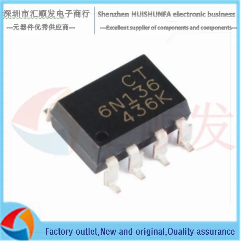 Original genuine CT6N136(S)(T1) SMD-8 patch optocoupler compatible with 6N136S(TA) coupler