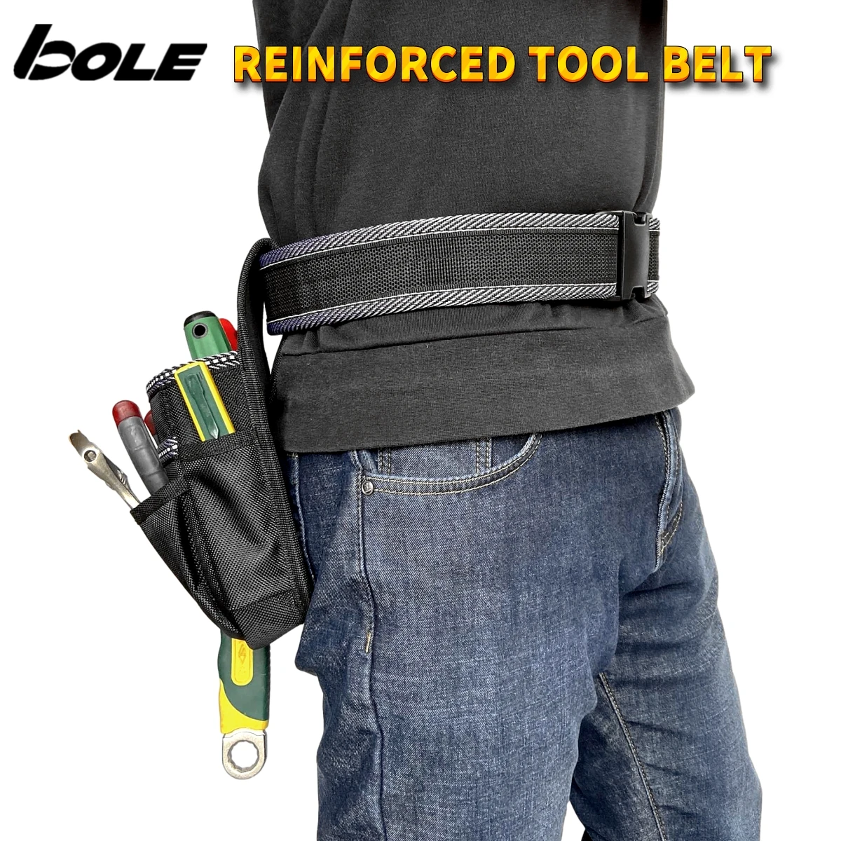 BOLE Tool Belt 5cm Thick Belt Waist Guard Work Belt Adjustable Length Portable With Waist Hanging Tool Bag Good Choice