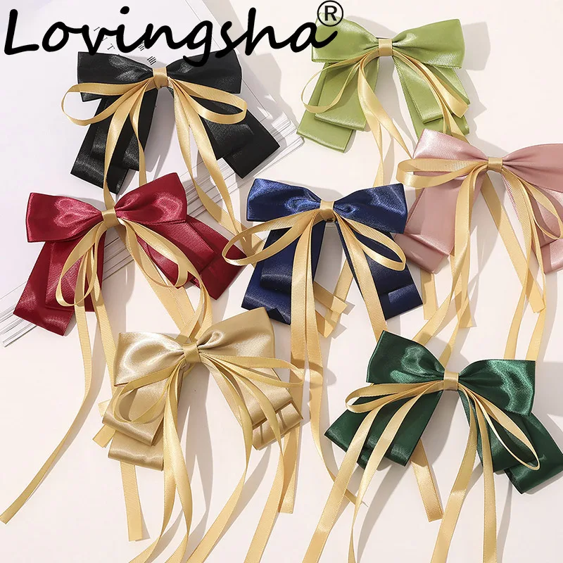 LOVINGSHA Women Girl Hair Accessories Hair Bow Ties Hair Clips Satin Butterfly Bow Hairpin  for Ladies Bowknot Hairpins FC258