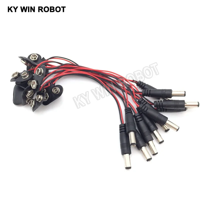 5 Chiếc Thử Nghiệm Pin 9V Tích Tắc Cáp Nguồn Vào DC 9V Kẹp Dây Chuyền Nam Adapter Cho Arduino bài UNO R3 DIY Kết Nối Jack Cắm