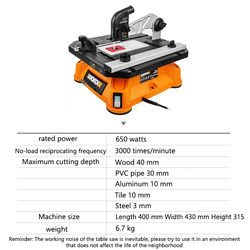 220V Multi-function Table Saw WX572 Jigsaw Chainsaw Cutting Machine Sawing Tools Woodworking 650W Domestic Power Tools 1PC
