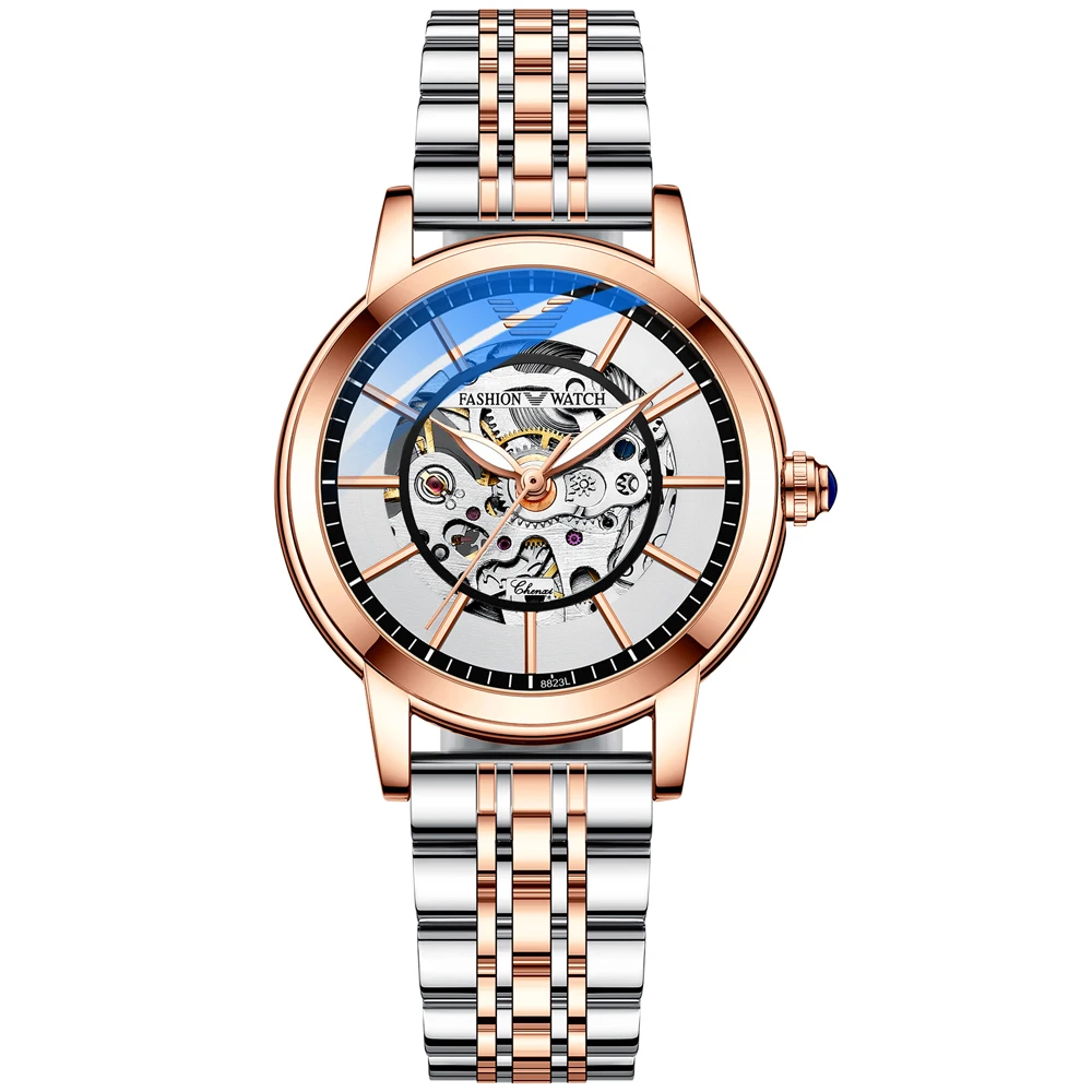 CHENXI New Luxury Women Mechanical Watches Top Brand Waterproof Automatic Watch Rose Gold Ladies  Skeleton Wrist Watches