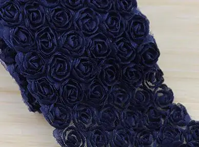 5Yd/lot  14 Color DIY Bowknot  Lace Fabric  6 Rows 3D Rose Lace Trim Phone Beauty Lace RS630