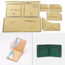 1Set DIY Kraft Paper Template New Fashion Personalise Short Wallet Leather Craft Pattern DIY Stencil Sewing Pattern 11cm*9cm