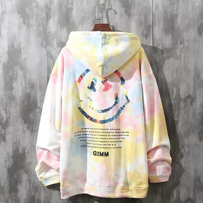 Cool Smile Print Hoodie Streetwear Harajuku Hip Hop Sweatshirt Men Nice Rock Tops Casual Funny Autumn Hooded Hoodies Male