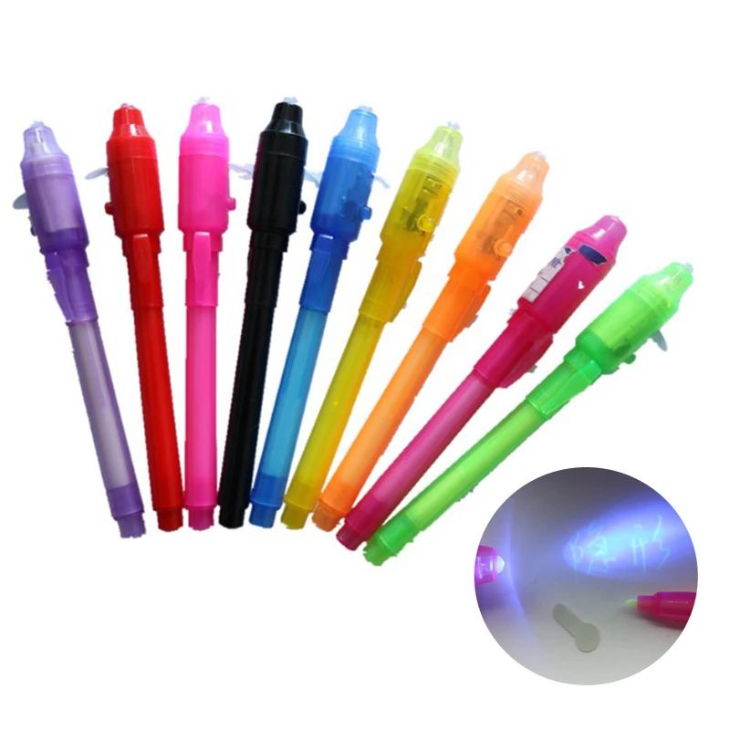 1/3pcs 2 In 1 Magic Luminous Light Pen UV Writing Invisible Ink Pen Kid Toy Creative Stationery School Office Drawing Ink Pen
