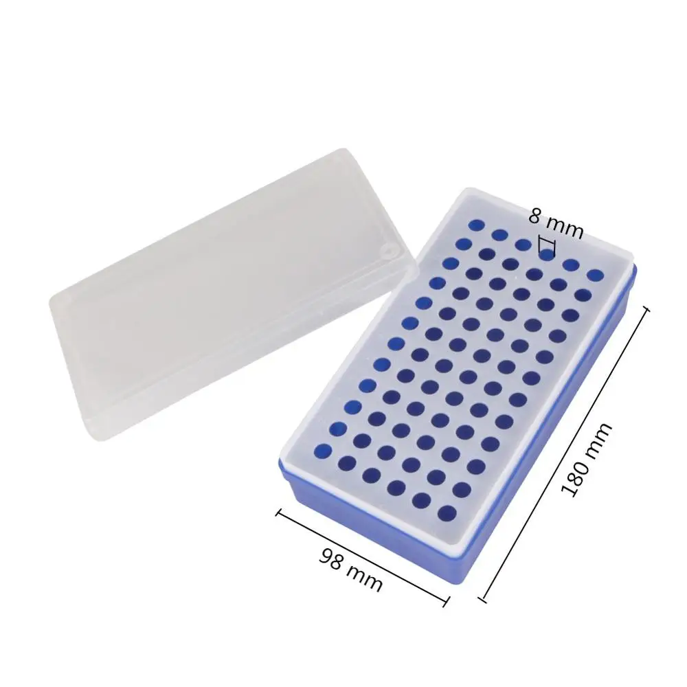 Plastics 72 Sockets 0.5ML Centrifuge Tube Rack With Transparent Lid Centrifugal Tube Holder Laboratory Test Tube Bracket