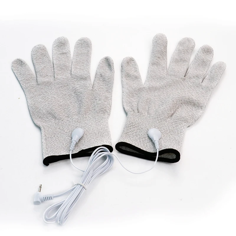 Fiber Electrotherapy Massage Gloves Electric Shock Conductive Gloves With Cable for TENS Acupuncture Therapy Machine Pain Relief