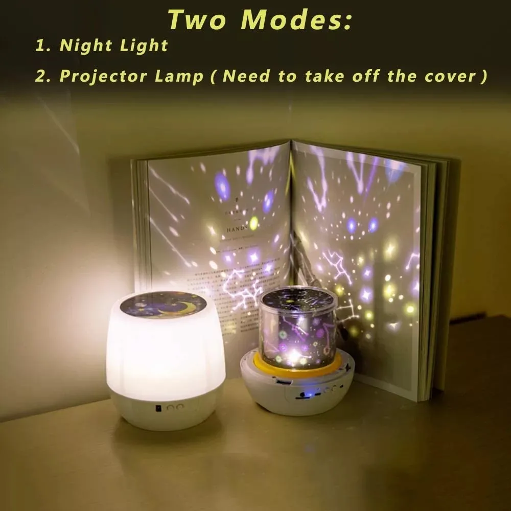 C2 Sky Projector Star Moon Galaxy Night Light For Children Kids Gift Bedroom Decor Rotating Nursery Night Light LED Baby Lamp