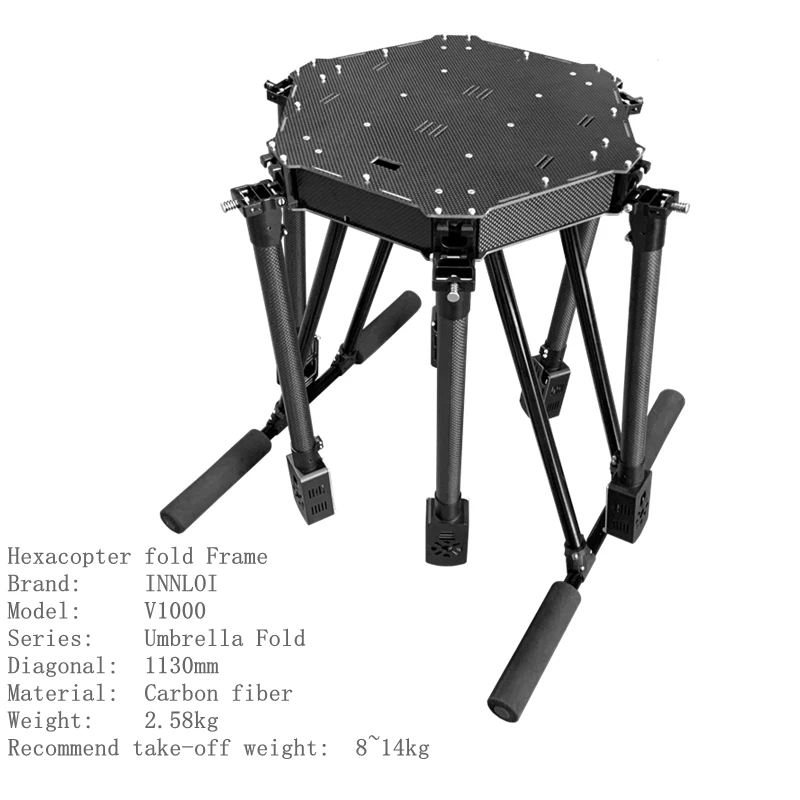 INNLOI V1000 1130mm Hexacopter Folding Frame Multi-function Mounting And Transportation Throwing For Tethered Drone Aircraft UAV