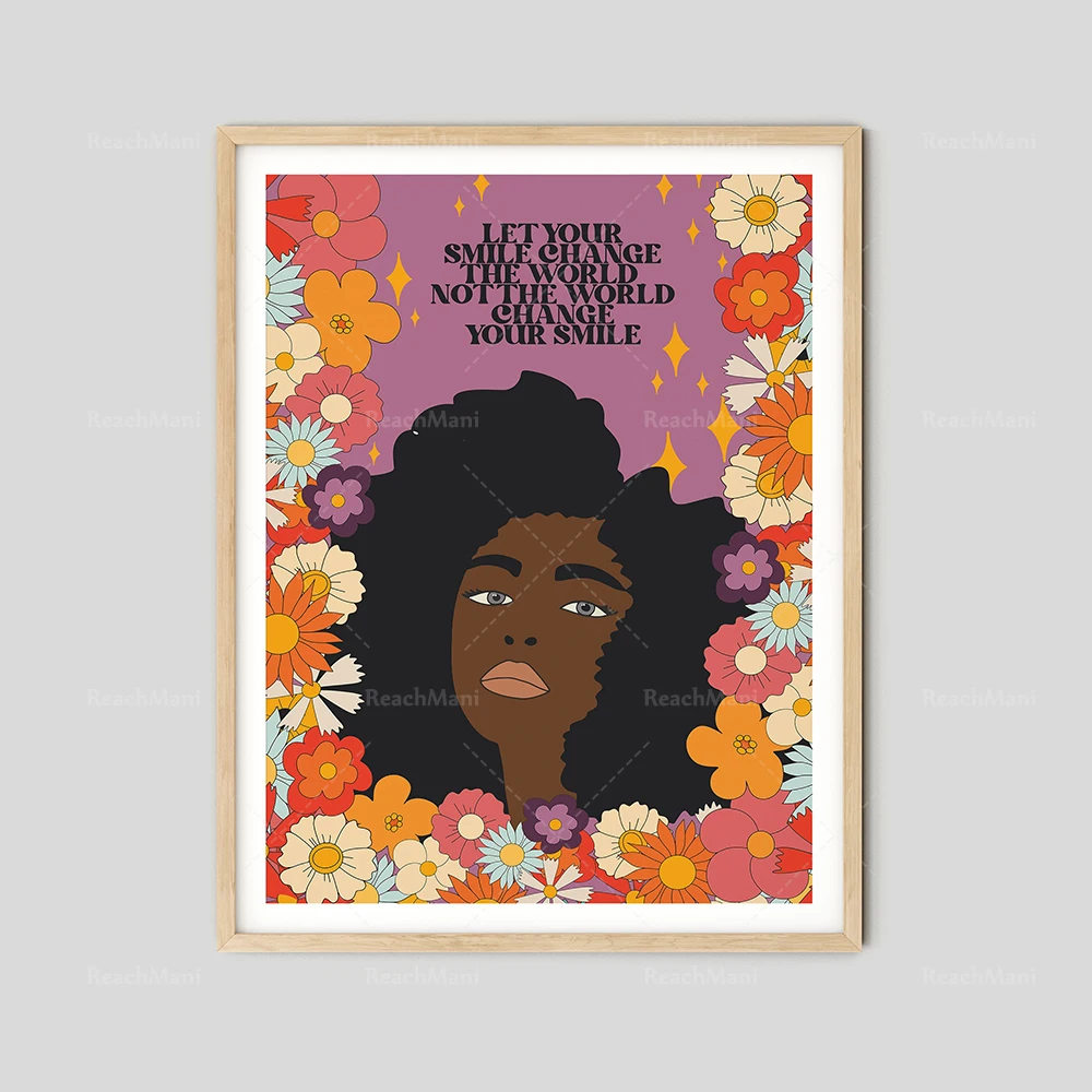 70s flower pattern print, aesthetic art, summer of love, flower girl art, hippie prints, 70s wall art retro poster