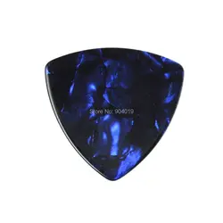 100pcs Medium 0.71mm 346 Rounded Triangle Guitar Picks Plectrums Blank Celluloid Pearl Blue