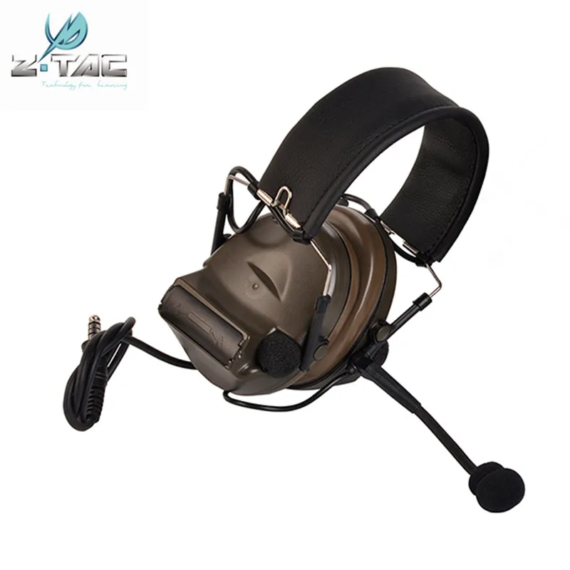 Z-Tactical Z-TAC Softair Comtac II zPeltor Headphone No Noise Reduction Function with PELTOR PTT Push To Talk Headset Adapter