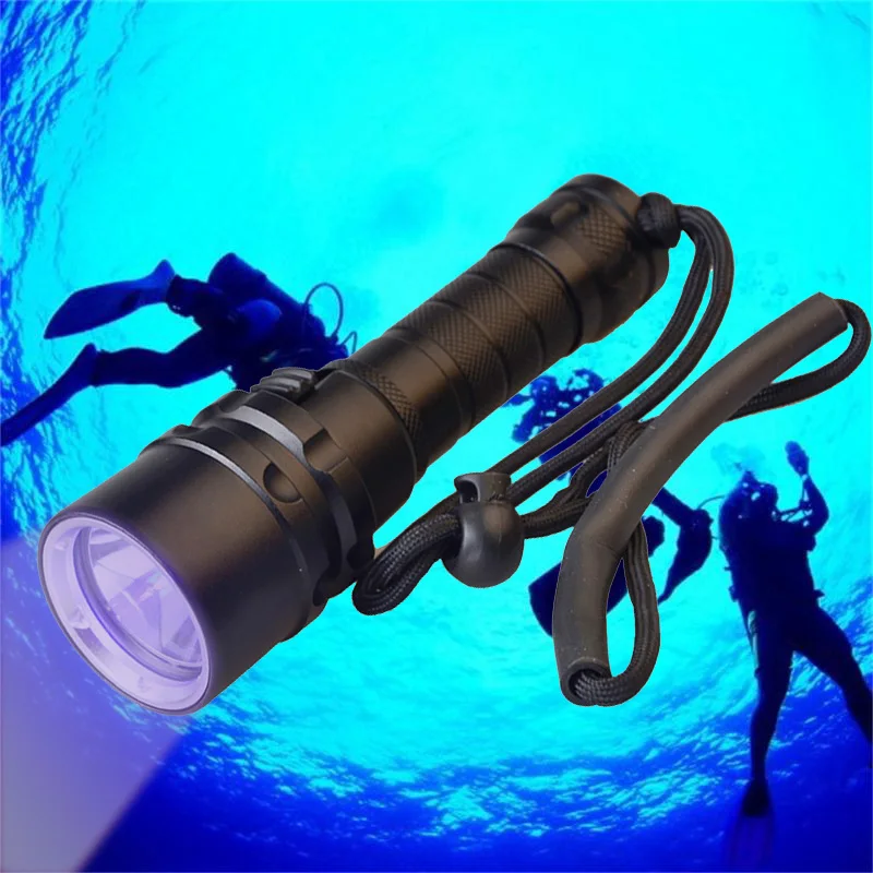 TOPCOM Professional UV LED Diving Flashlight Hard Light 3W XPE LED Ultraviolet Light Underwater IP68  Scuba Diving Torch