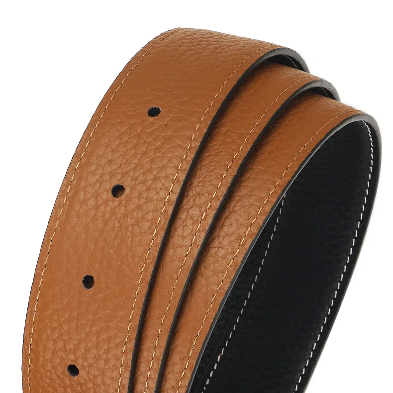 Neue Doppelseitige Leder Lychee Gürtel herren Rindsleder Gürtel Designer Gürtel Männer Hohe Qualität 3,3 cm