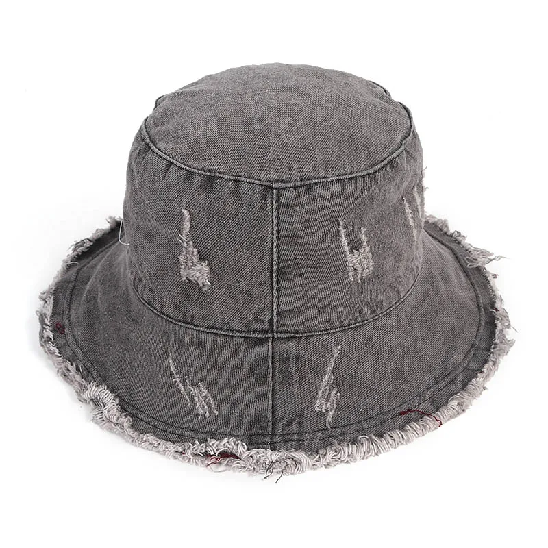 

Korean 2024 Summer Washed Denim Bob Femme Sun Hat Men Women Floppy Cap fishing hat Beach Bucket Hats Female Hip Hop Cap Panama